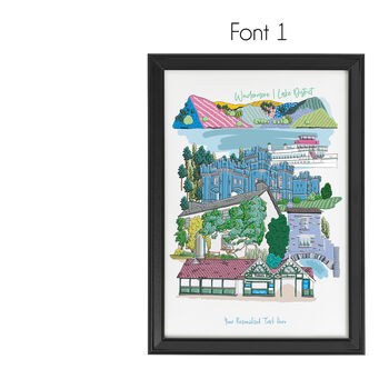 Windermere Skyline Personalised Print, Lake District, 2 of 6
