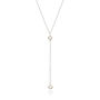 Delicate Silver Rose Or Gold Pearl Lariat Necklace, thumbnail 5 of 7