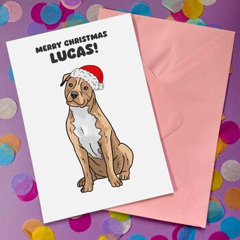 Personalied Staffordshire Bull Terrier Dog Loss Card, 4 of 12