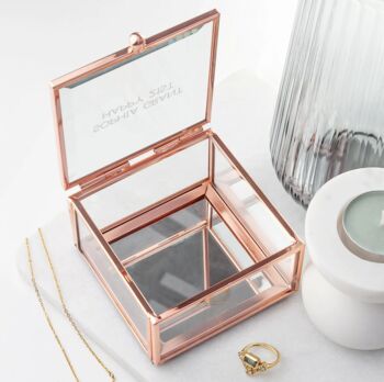 Personalised Rose Gold Glass Jewellery Box, 3 of 5