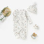Farm Animals Organic Cotton Baby Sleepsuit And Hat Set, thumbnail 1 of 3
