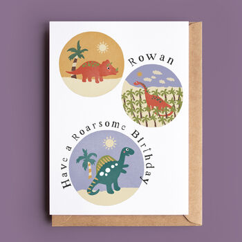 Personalised Dinosaurs Birthday Card, 2 of 3