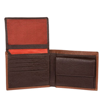 Brown And Tan Men's Leather Wallet Rfid Protected, 3 of 3