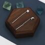 Sterling Silver Moon And Star Threader Earrings, thumbnail 3 of 12