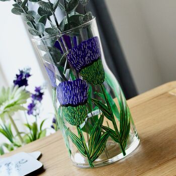 Thistle Hand Painted Small Vase, 6 of 6