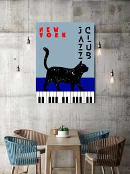 Jazz Festival New York Cat Music Art Print, 4 of 4