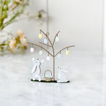 Easter Tree With Rabbits Hanging Decoration, 2 of 2