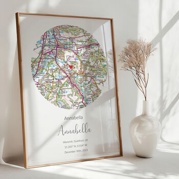Welcome To The World Ordnance Survey Landranger Personalised Map Print New Baby Gift, 7 of 12