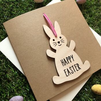 Happy Easter Rabbit Keepsake Decoration Card, 3 of 3