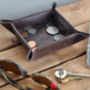 Personalised Vintage Leather Desk Tidy Coin Tray, thumbnail 5 of 6