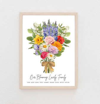 Personalised Birth Flower Family Bouquet Print, 4 of 10