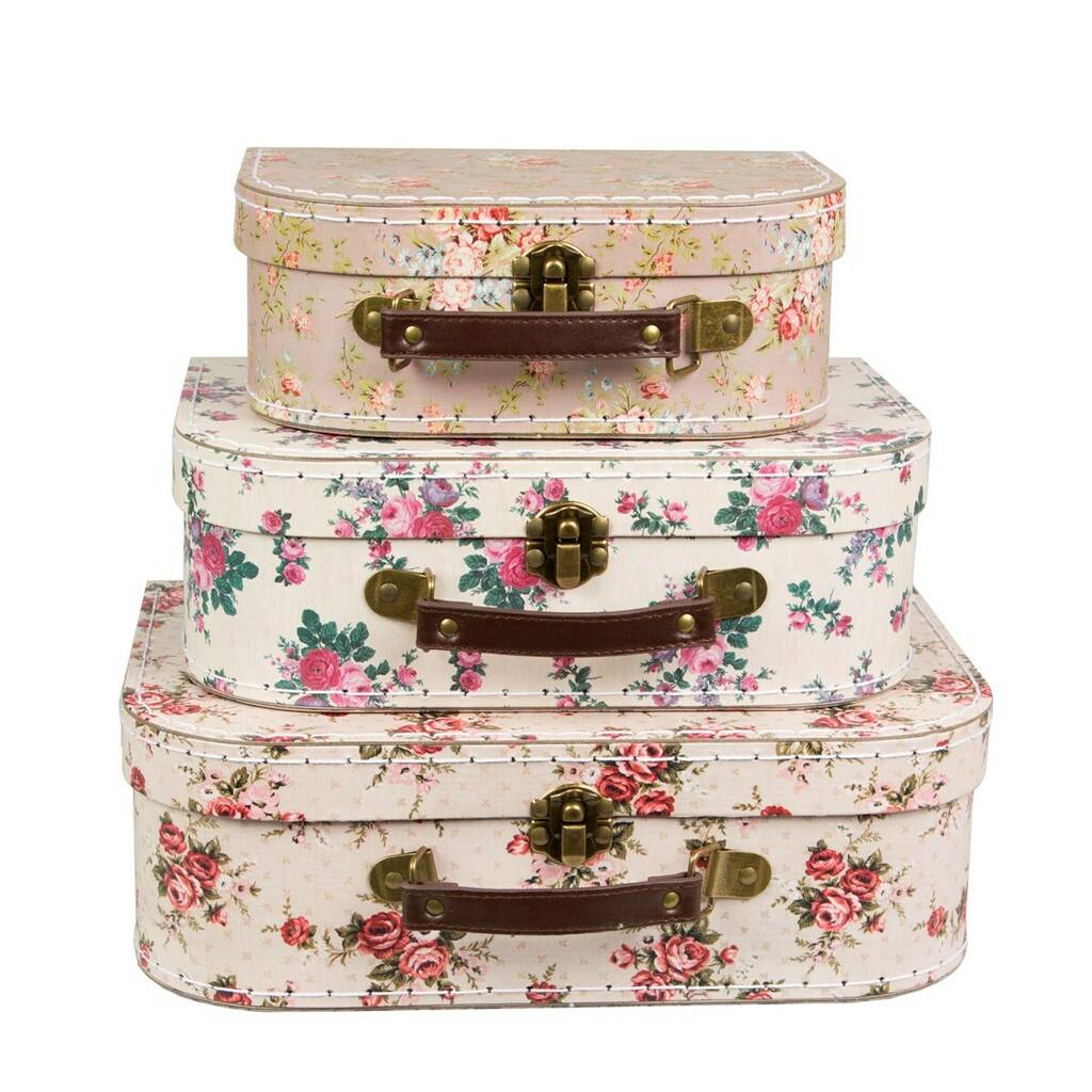 Vintage Roses Set Of Three Mini Suitcases By Lola & Alice ...