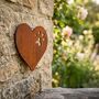 Cat Paw Print Heart Steel Garden Sculpture, thumbnail 1 of 3