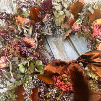 Autumn Dried Flower Wreath 'Bronte', 11 of 12