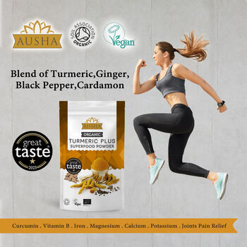 Organic Turmeric Superfood Powder With Black Pepper Ginger Cardamom 250g, 10 of 12