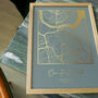 Personalised Map Print, Metallic Gold Foil, thumbnail 3 of 9
