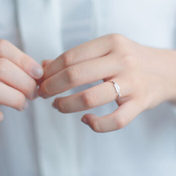 Sterling Silver Feather Adjustable Ring, 2 of 7