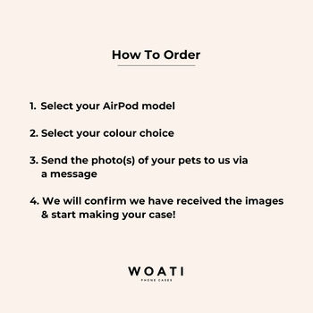 Custom Pet Portrait Air Pods Case, 5 of 8