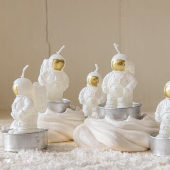 Set Of Six Astronaut Tealight Candles, 4 of 5