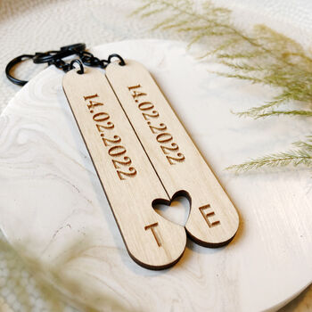 Personalised 'Our Date' Keyring Set, 7 of 7