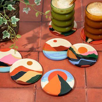 Coasters| Set Of Six Drink Coaster| Boho Decor |Gifts, 5 of 8