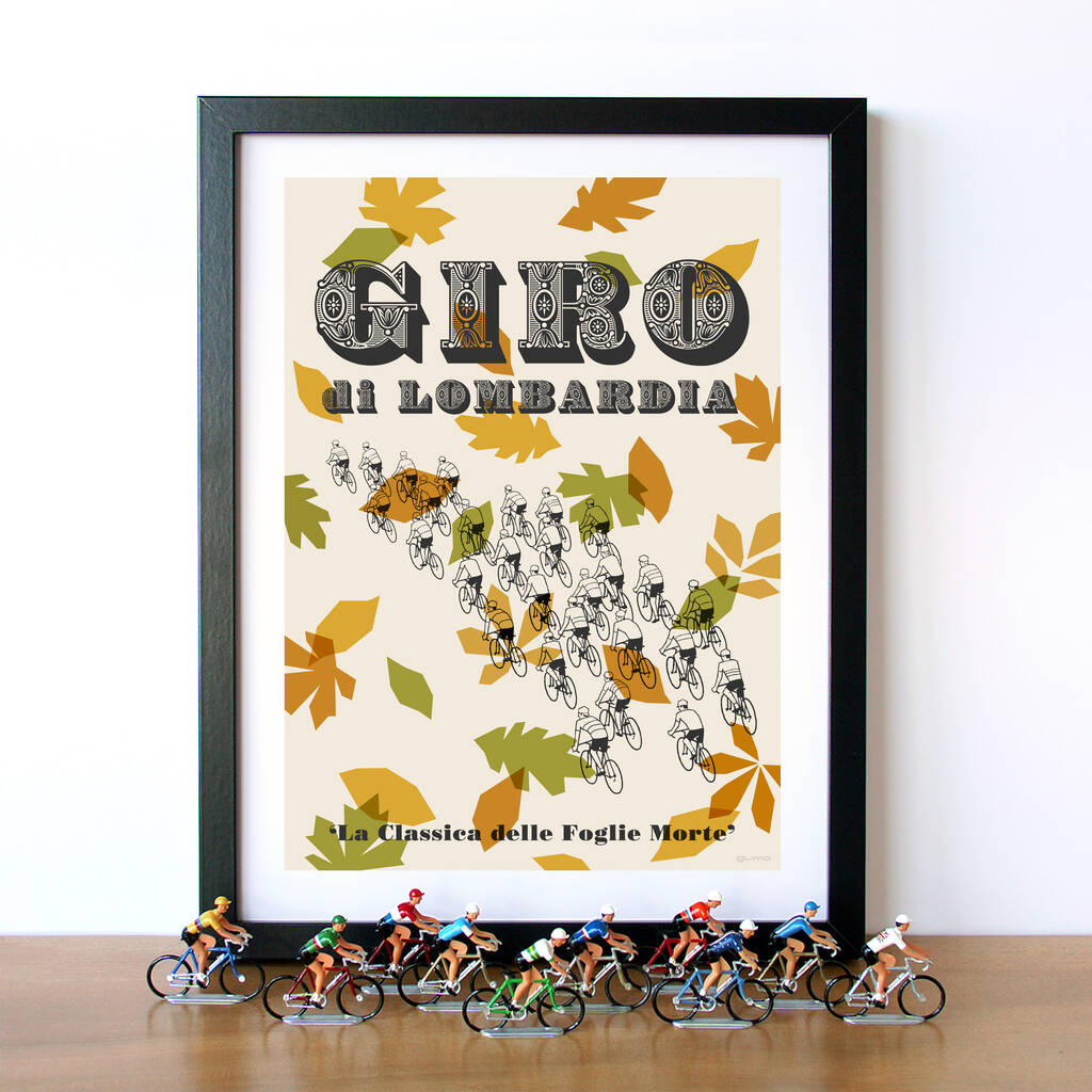 Cycling Monuments Poster, Tour Of Lombardy Print By Gumo