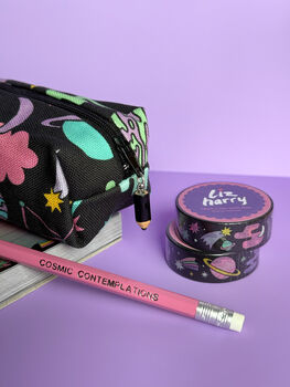 Celestial Space Illustrated Cotton Pencil Case, 7 of 12