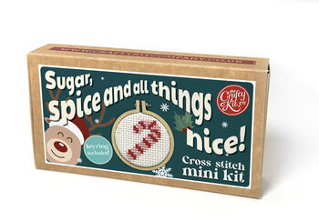 Sugar, Spice, And All Things Nice! Christmas Mini Matchbox Cross Stitch Kit, 2 of 5