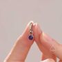 Sterling Silver Dangling Genuine Amethyst Hoop Earrings, thumbnail 7 of 11