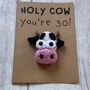 Personalised Age Cow Crochet Birthday Card Handmade, thumbnail 10 of 12