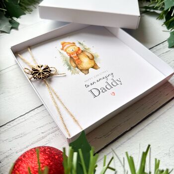 Handmade Winter Bear Christmas Card For Him, 3 of 5