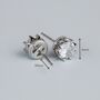 Sterling Silver White Crystal Stud Earrings, thumbnail 4 of 6
