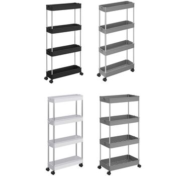 Four Tier Kitchen Storage Trolley Cart Rack Shelf, 9 of 11