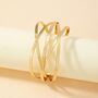 Silver Plated Hammered Multi Band Russian Cuff Bangle, thumbnail 5 of 9