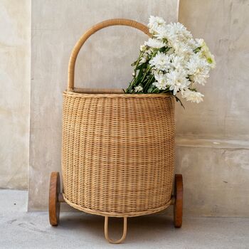 Freebird Rattan Wheeled Basket, 2 of 9