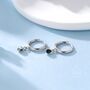 Extra Tiny Black Dotted Droplet Cz Huggie Hoop Earrings, thumbnail 7 of 12