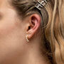 9ct Solid Gold Pearl Hoop Earrings, thumbnail 5 of 7