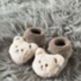 Taupe Teddy Bear Baby Socks, thumbnail 7 of 9