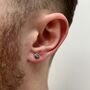 Silver Mens Compass Stud Earring, thumbnail 2 of 11