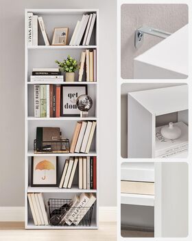 Bookcase Adjustable Shelves Modern Style Storage Unit, 7 of 12