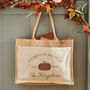 Personalised Autumn Pumpkin Patch Canvas And Hessian Tote Bag, thumbnail 1 of 3