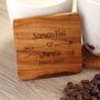 2x Personalised Olive Wood Coasters,Valentines Day Gift, thumbnail 1 of 2