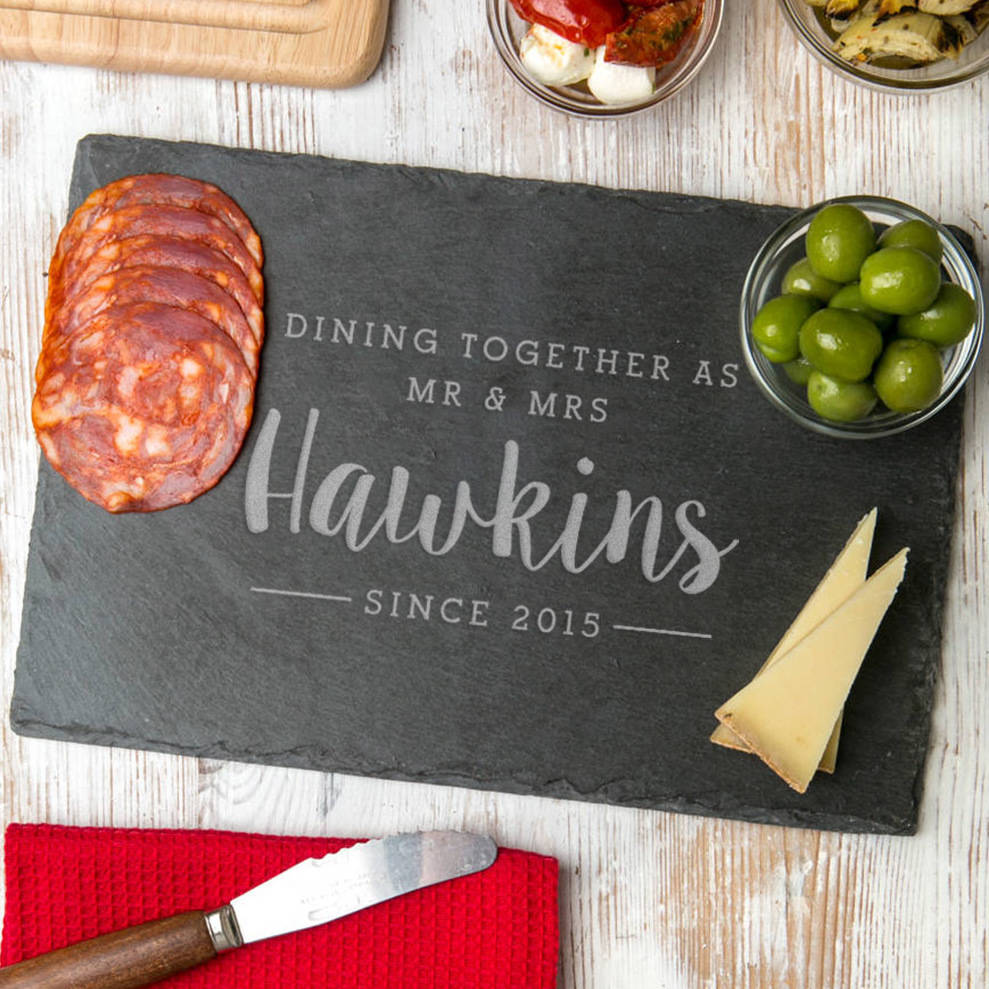 Personalised Anniversary Cheese Board 'Dining Together', 1 of 6