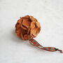 Amber Leather Hydrangea Christmas Ball Ornament, thumbnail 3 of 4