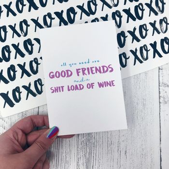 Friendship Wine Card 'All You Need Is Good Friends', 4 of 4
