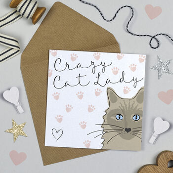 Crazy Cat Lady Card, Multiple Cat Designs, 9 of 9