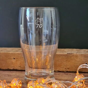 70th Birthday Bow Tie Beer Glass, 7 of 9