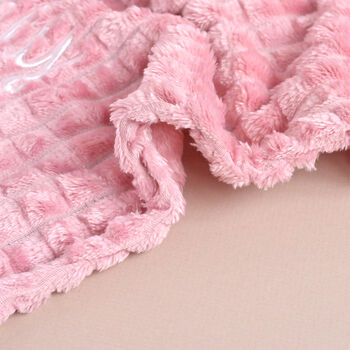 Personalised Dusty Pink Embossed Baby Blanket, 7 of 8