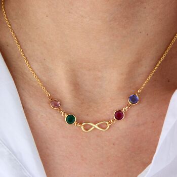 Infinity Family Birthstone Necklace, 3 of 9