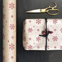 Brown Christmas Wrapping Red Snowflakes Paper 5m Roll, thumbnail 1 of 2